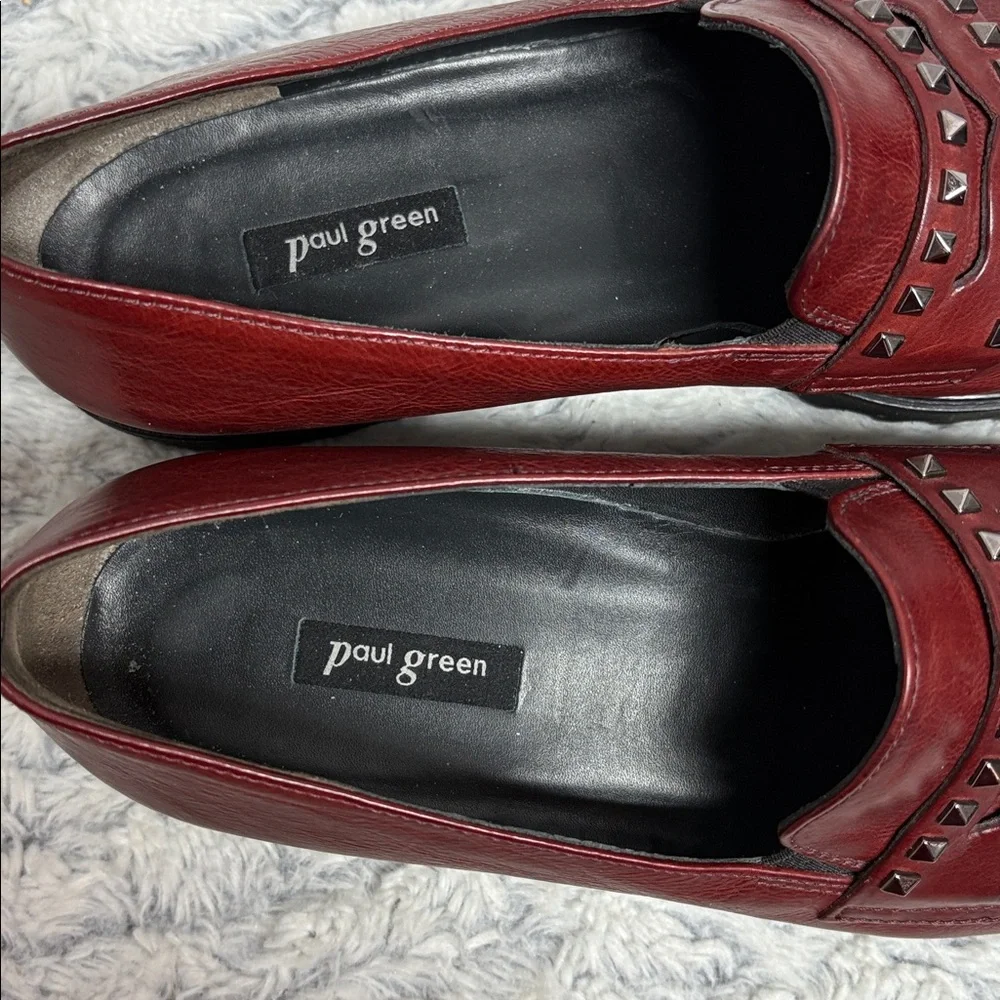 Paul Green Studded Burgundy Loafers size 7.5 (5)